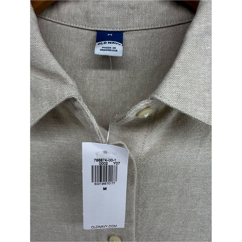Old Navy Linen Blend Mini Shirt Dress Womens Medium - Picture 2 of 7